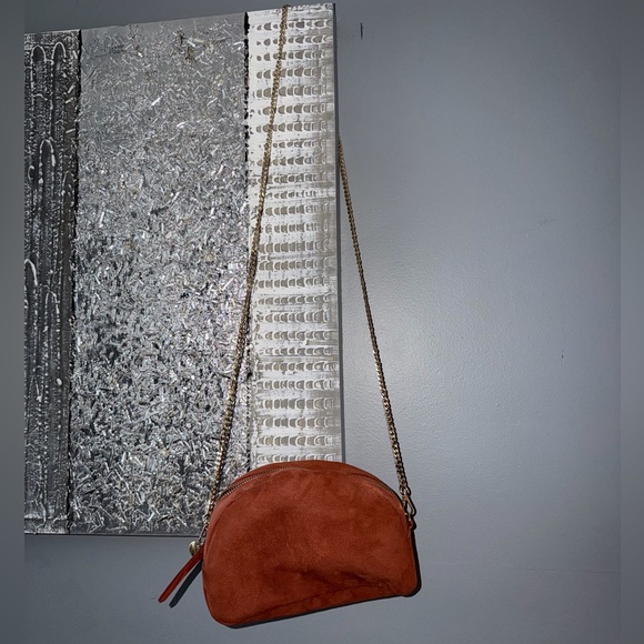 Express Orange Crossbody Bag with Gold Chain - Picture 3 of 5